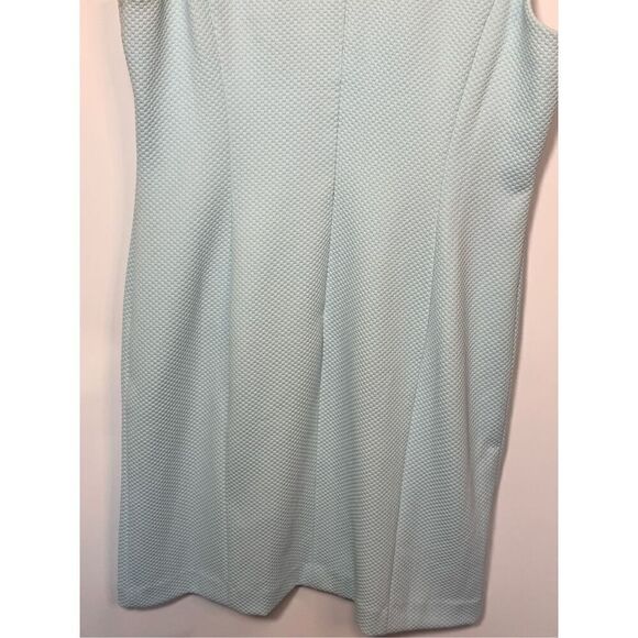 Papagallo Women's Blue Knee Length Split Neck Lined Sheath Dress Blue Size 10 - Picture 9 of 9